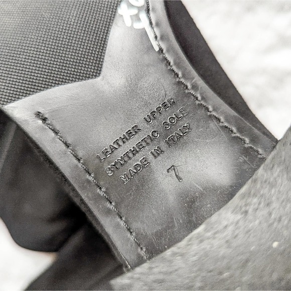 Fabianelli Black Suede Leather Knee High Almond Toe Boots Size 7 - Picture 6 of 8